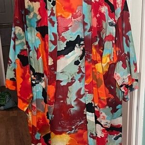 Shannon Passero Colorful Abstract Kimono Sz S/M
